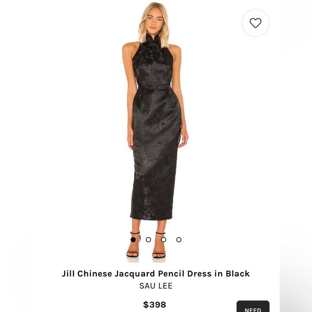 Chinese Style Pencil Dress - Black